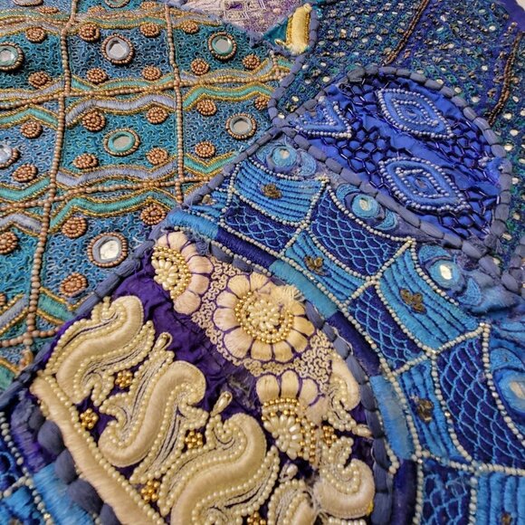 Blue Beaded tapestry Large 39x58 - Picture 2 of 13